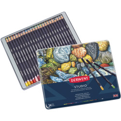Derwent R32197 Studio 24 Pencils Assorted Tin Pack Of 24