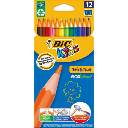 Bic Evolution Ecolutions Kids Colour Pencil Wood Free Assorted Pack of 12