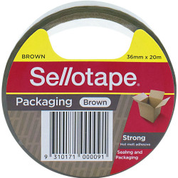 Sellotape Packaging Tape 36mmx20m Hot-Melt Adhesive Brown