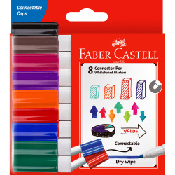 Faber-Castell Connector Whiteboard Marker Assorted Pack Of 8