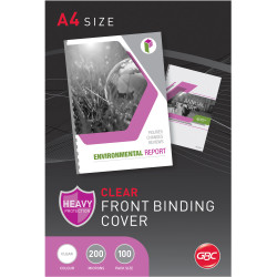GBC Binding Covers A4 200 Micron Clear Pack of 100