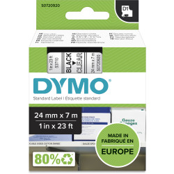 Dymo D1 Label Cassette Tape 24mmx7m Black on Clear