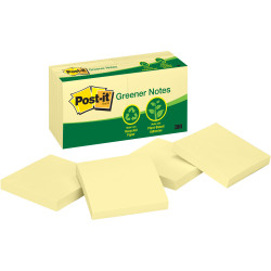 Post-It 654RP Greener Notes 76mmx76mm Recycled Yellow