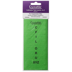 Crystalfile Indicator Tab Inserts A-Z Green Pack Of 60