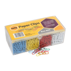 Marbig Paper Clips Large Vinyl Coated 33mm Box Of 800 Assorted Colours
