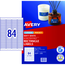 Avery Multi-Purpose Laser & Inkjet Labels White L7656 46x11.11mm 84UP 2100 Labels