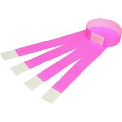 Rexel Wrist Bands With Serial Number Fluro Pink Pack Of 100