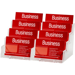 Esselte Business Card Holder Free Standing Landscape 4 Tier 8 Pockets