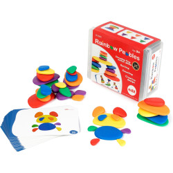 Edx Education Rainbow Pebbles In A Plastic Container