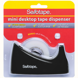 Sellotape Tape Dispenser 19mmx25m Mini Desktop  Black or White Bonus Tape